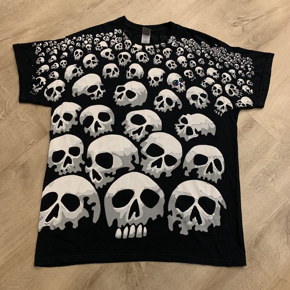 Liquid Blue Chris Pinkerton Son Of Skulls AOP T-Shirt Men's Large L Travis Scott